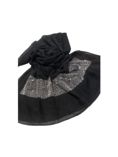Black Polished Silver Diamonds Studded On The Stole (Set of  12)