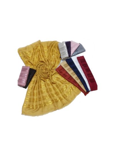 Premium Cotton Double Stripe Liner On The Entire Stole (Set of  12)