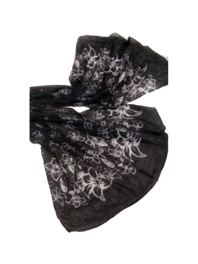 Premium Cotton Big Flower Work On The Entire Stole(Set of  12)