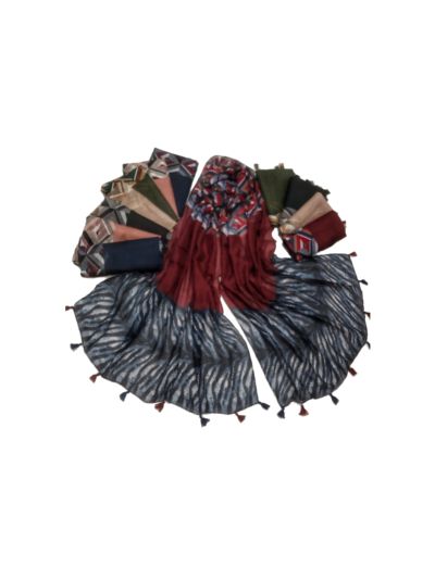 Premium Cotton Combination Of 3 Abstract Design Stole (Set of  12)