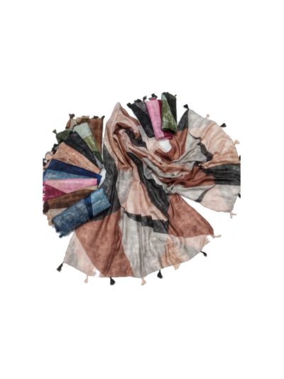 Premium Cotton Party Wear Uniquely Styled Design With Fringe's Stole (Set of  12)