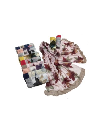 Premium Flower Design With Crush On All Over The Stole (Set of 12)