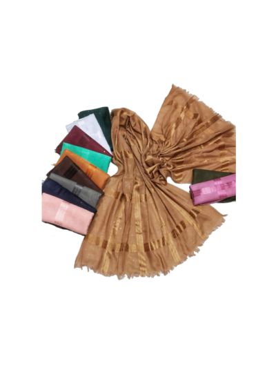 Premium Cotton Big Square line & Diamond Chamki On All Over Stole (Set of 12)