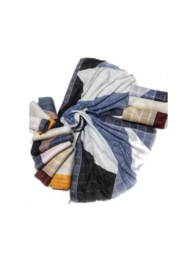 Vertical & Horizontal Line With Crush Stole (Set of 12)