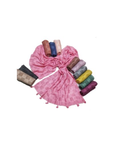 Premium Square Design With Crush All Over Stole (Set of 12)