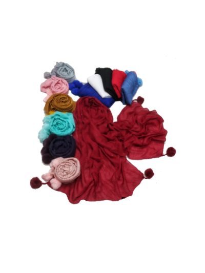 Premium Crush Collection With Pom Pom Stole (Set of 12)