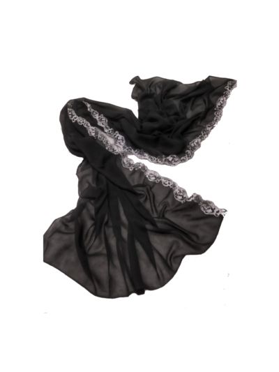 Premium Chiffon Heavy Lace On Border Stole (Set of 12)