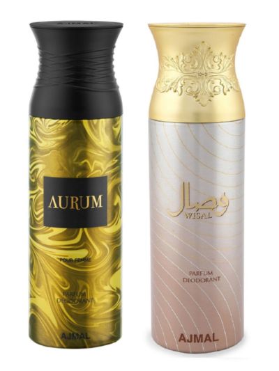 Ajmal Aurum Femme & Wisal Deodorant Spray - For Women (Pack of 2)
