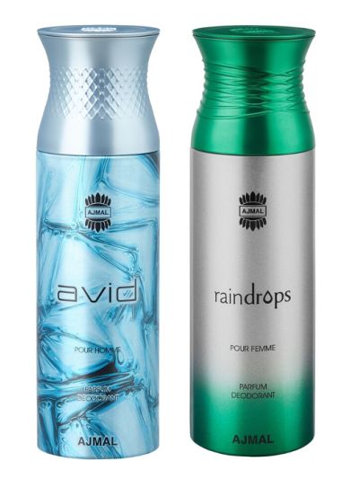 Ajmal Avid & Raindrops Deodorants for Men & Women (pack of 2)