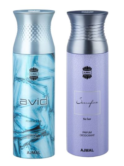 Ajmal Avid & Sacrifice Her Deodorants for Men & Women (pack of 2)