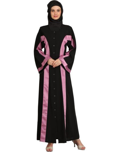  Lazim Black Nida Front Open Abaya 