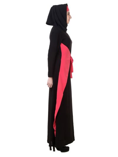 Black and Pink Fancy Nida Abaya