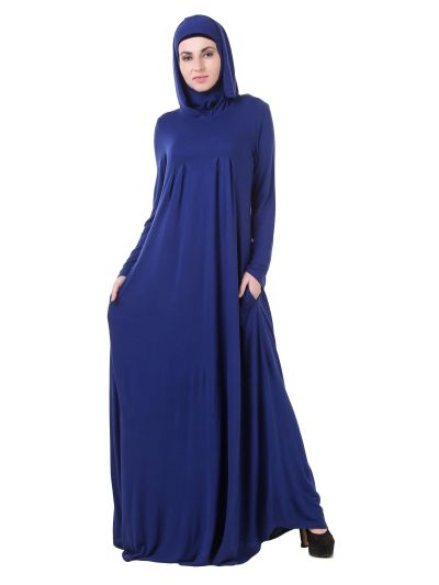 Royal Blue Jersey Abaya