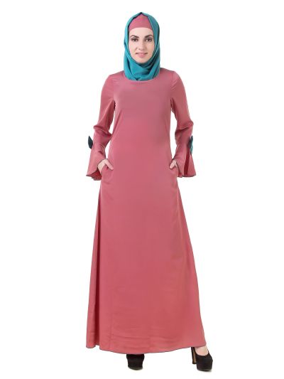 Dusty Pink Crepe Abaya