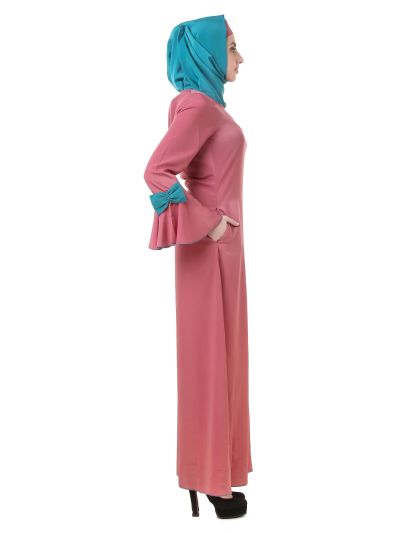 Dusty Pink Crepe Abaya