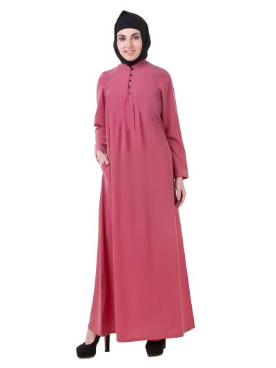 Dusty Pink Crepe Abaya