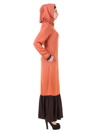 Red Wood & Black Rayon Abaya
