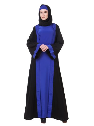 Black & Royal Blue Nida Abaya