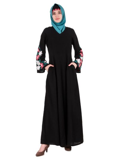 Embellished Bell Sleeve Umbrella Abaya