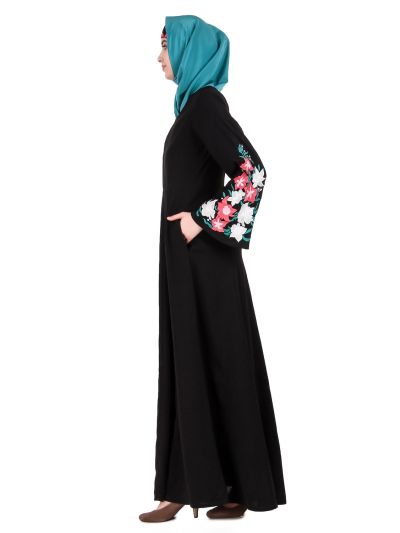 Embellished Bell Sleeve Umbrella Abaya