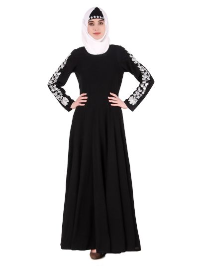 Floral Embellished Sleeve Anarkali Abaya