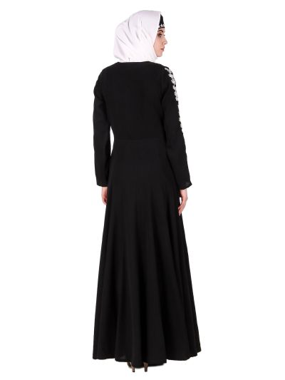 Floral Embellished Sleeve Anarkali Abaya