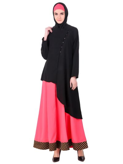 Dual Layer Cross Over Jacket Abaya