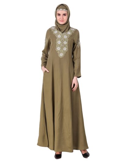 Princess Seam Embellished Front Abaya