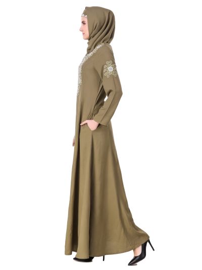 Princess Seam Embellished Front Abaya