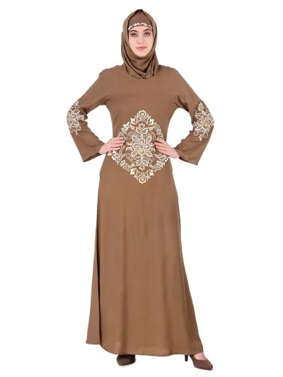 Floral Diamond Cut Festive Abaya