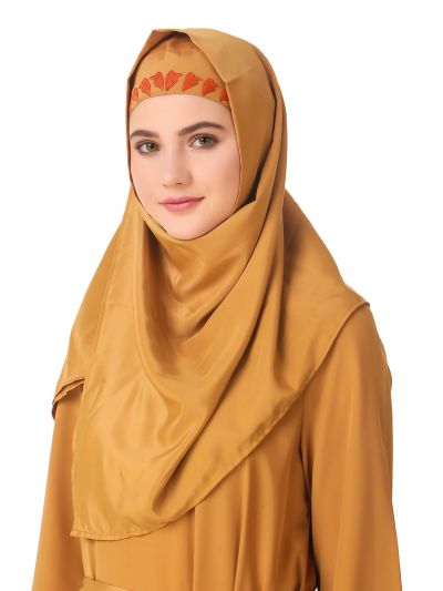 Raglan Sleeves Floral Embroidered Bottom Abaya with Waist Belt