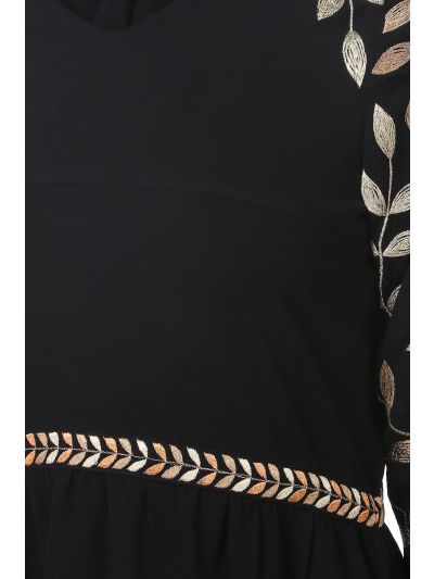 Metallic Leaf Embellished Nida Abaya