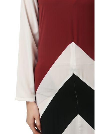 Multi-Cut And Stitch Panel A-Line Abaya
