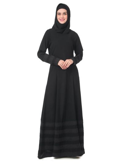 Multi Level Lace Embellishment Eid Abaya