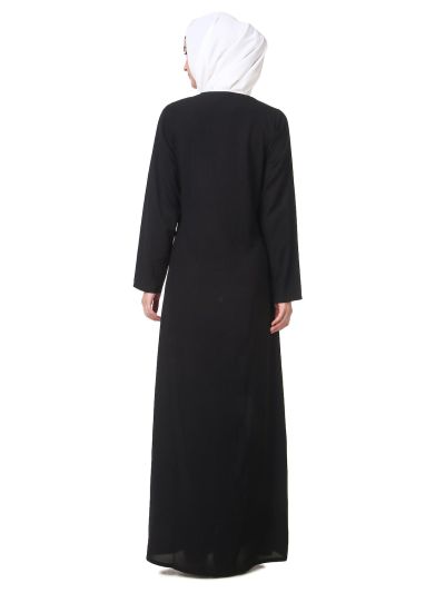 Black and White Contrast Panel Abaya
