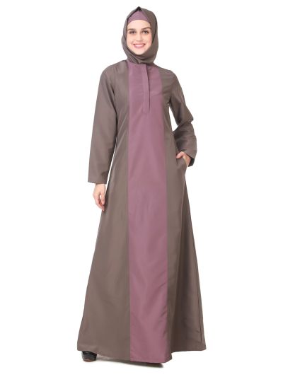Contrast Front Panel Dual Color Abaya