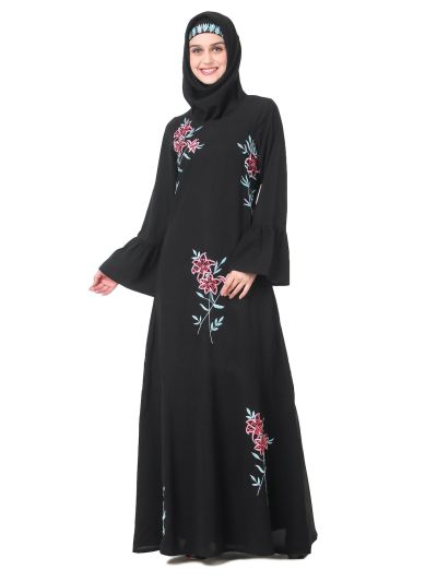 Frock Bottom Floral Nida Abaya