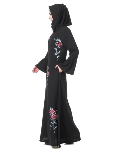 Frock Bottom Floral Nida Abaya