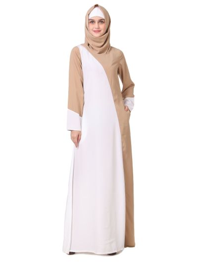 Dual Color Asymmetric Panel Abaya