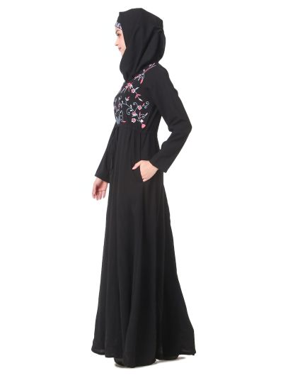 String Fit Waist Anarkali Abaya