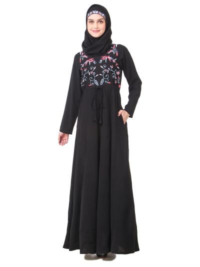 String Fit Waist Anarkali Abaya