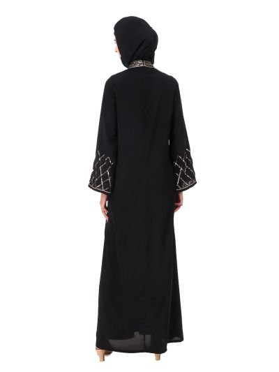 Fancy Eid Abaya Hand Embroidered With Beads And Sequence