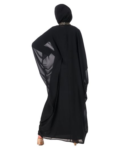 Tulip Cut Eid Kaftan Style Abaya Hand Embroidered With Beads And Sequence