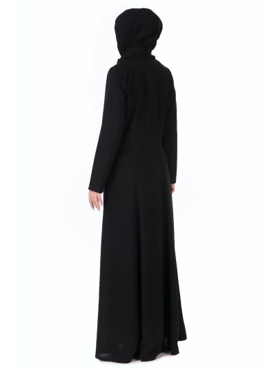 Floral Embellished Flared Nida Abaya