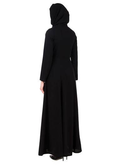 Floral Embroidered Bodice Multi Panel Abaya