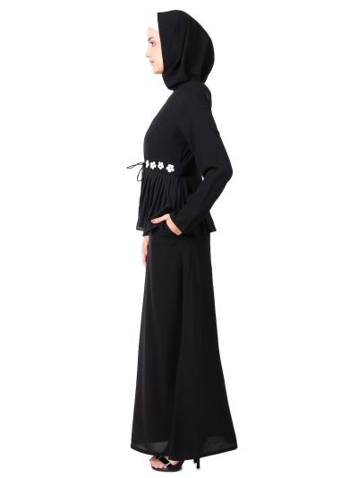 Frilled Georgette Waist A-Line Nida Abaya