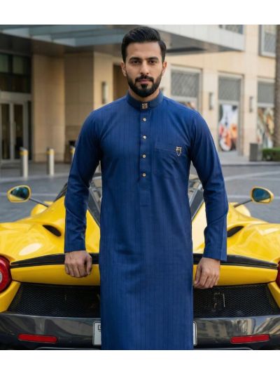 Al Noor Platinum Azure Blue Thobe 