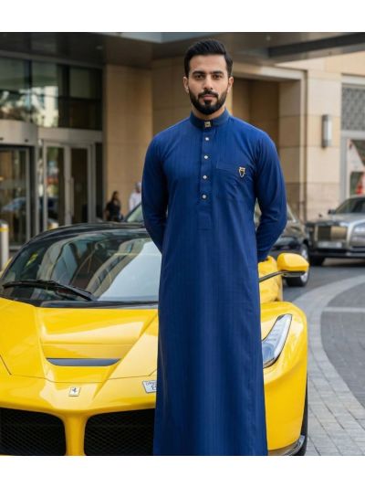 Al Noor Platinum Azure Blue Thobe 