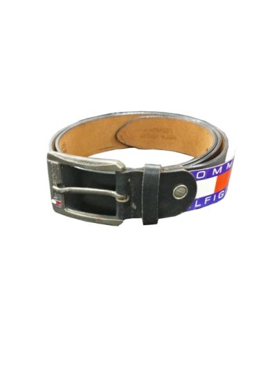 Buckle Leather Belt Black