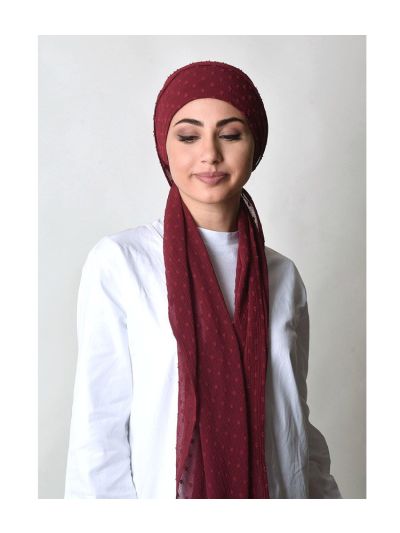 Biking Red Mosaic Butti Chiffon